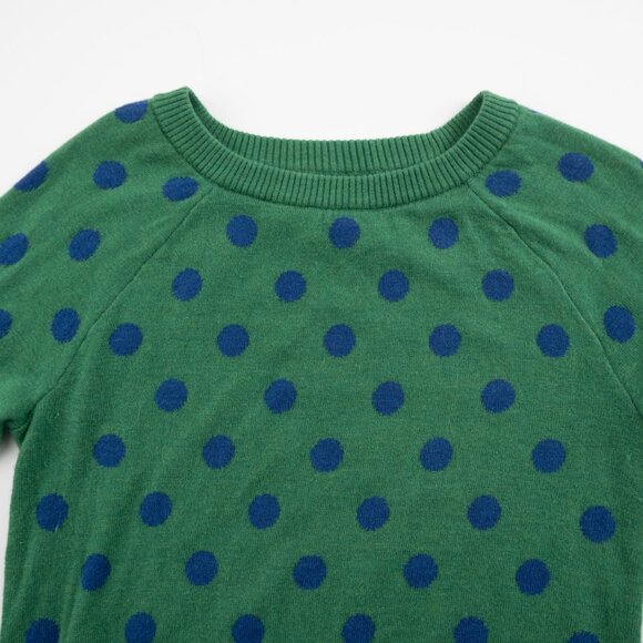 GAP green crewneck sweater w/ blue polka dots size S - Picture 4 of 8